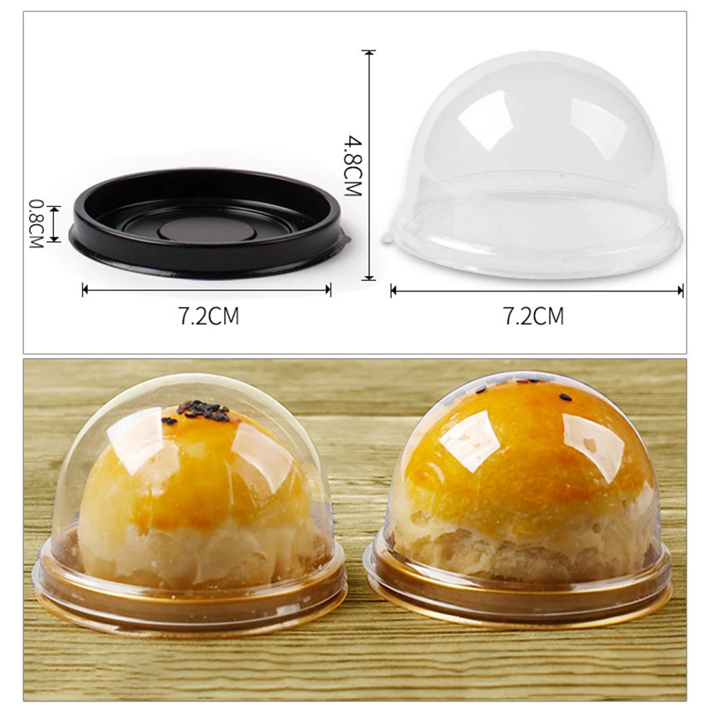 

50Pcs 50g/80g/100g Round Square Plastic Transparent Baking Boxes Cake Holders Birthday Wedding Party Kitchen Accessories 2020
