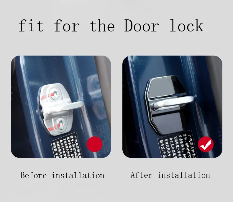 4 шт. черный замок из нержавеющей стали для автомобильной двери защитный чехол с