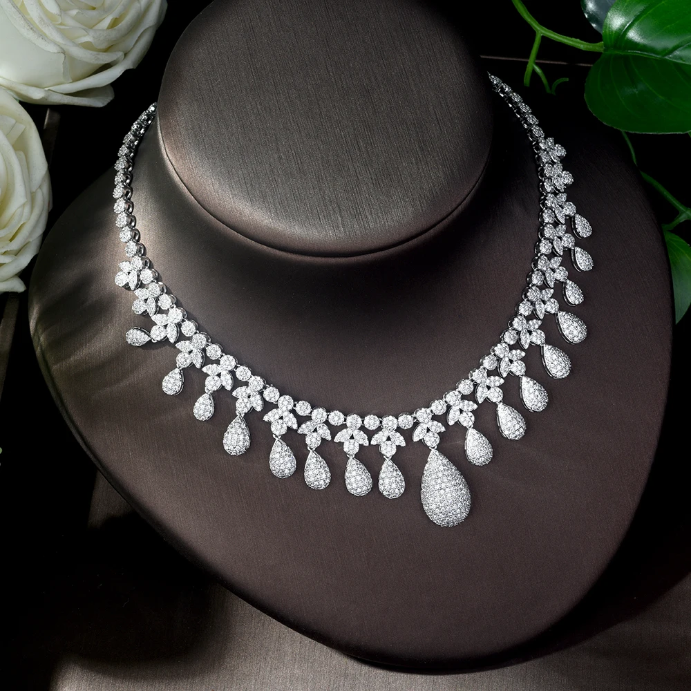 HIBRIDE Bijoux Femme Ensemble, Свадебные Ювелирные наборы для женщин, сверкающий AAA циркон, медь, Модный Ювелирный Набор для подружки невесты, N-1125