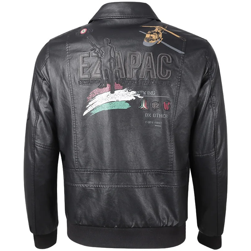 

autumn and winter new fashion casual men's Lapel leather coat washing Korean version of slim motorcycle leather jacket