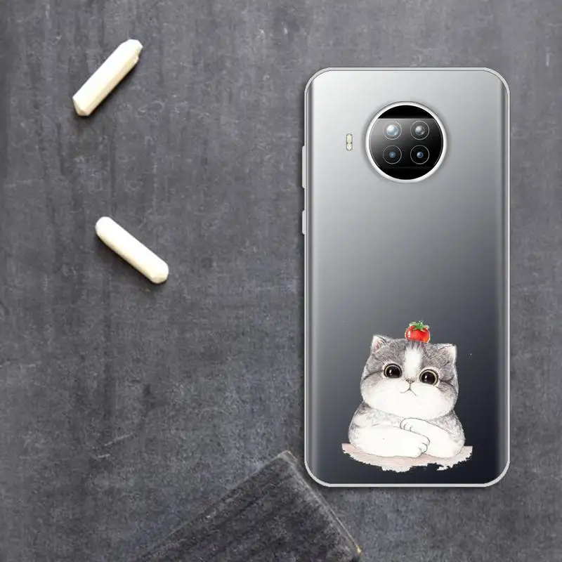 

Cat funny cute photo animal Phone Case Transparent for Xiaomi Redmi note 10 t 8 9 pro lite 11