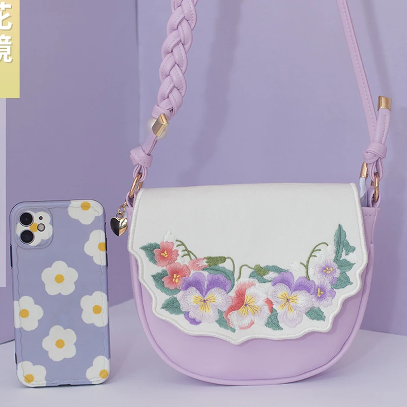 

Ladies Handbag Ladies Bag Floral Embroidery French Luxury Bag Fashion One-shoulder Handbag Top Handle Bags Replica Designer Bags