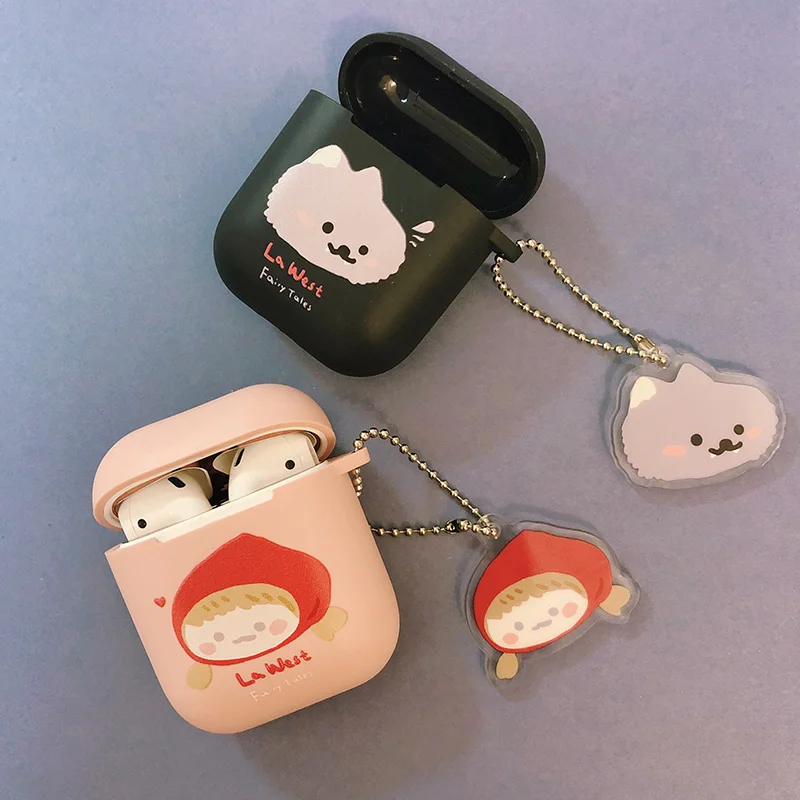 STARRY FOREST Милый чехол с красной шапочкой и волком для airpods 1 2 pro мягкий девочек