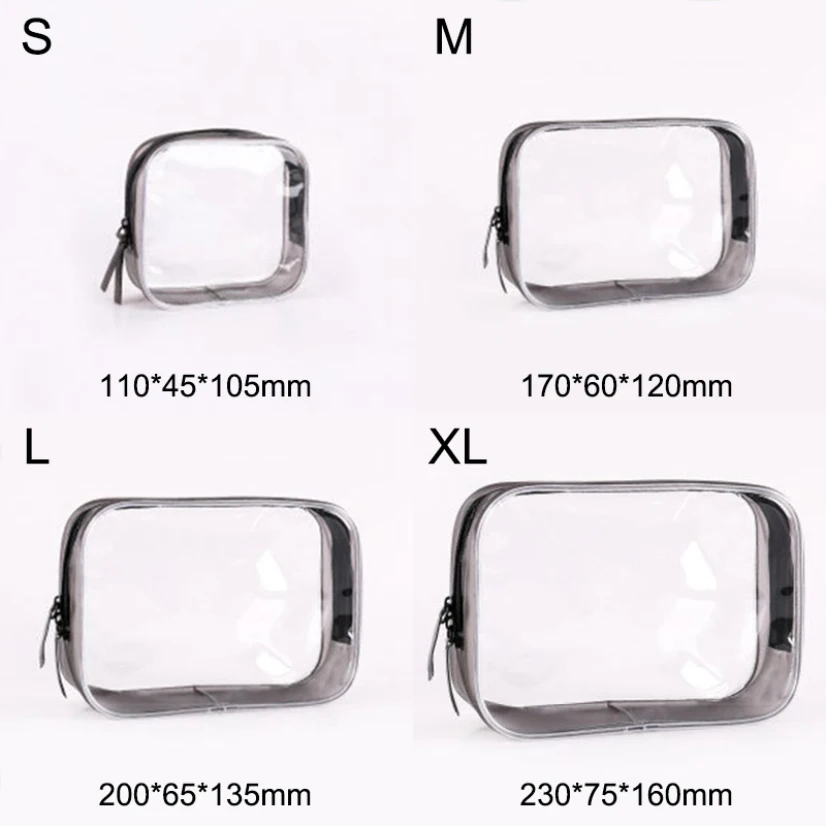 

Clear Cosmetic Bags Women Waterproof Travel Bathroom Toiletry Storage Container Zip Bags Portable Transparent Make-Up Bag