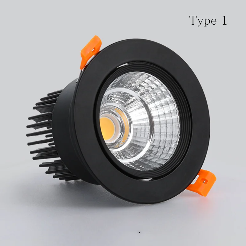 Luces LED empotradas redondas y regulables, 5W, 7W, 9W, 12W, 15W, foco de techo, AC85 ~ 265V, iluminación interior de lámparas de techo LED