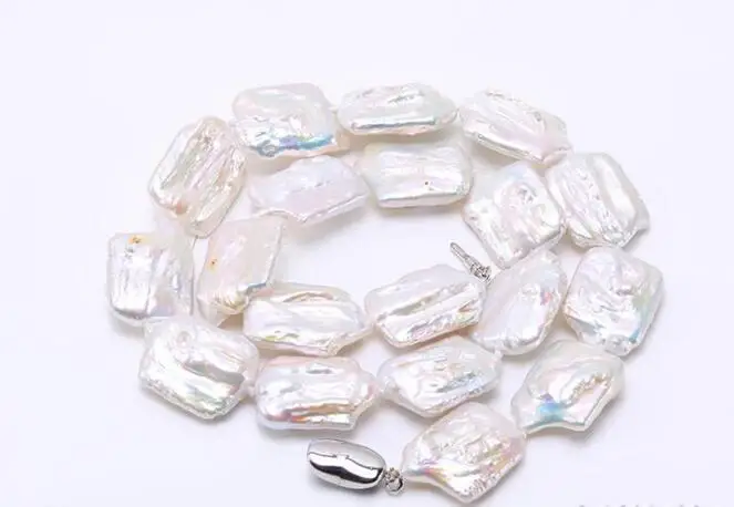 Ювелирные изделия Жемчужное ожерелье Бесплатная доставка 16.5x25-17x25 мм Светло