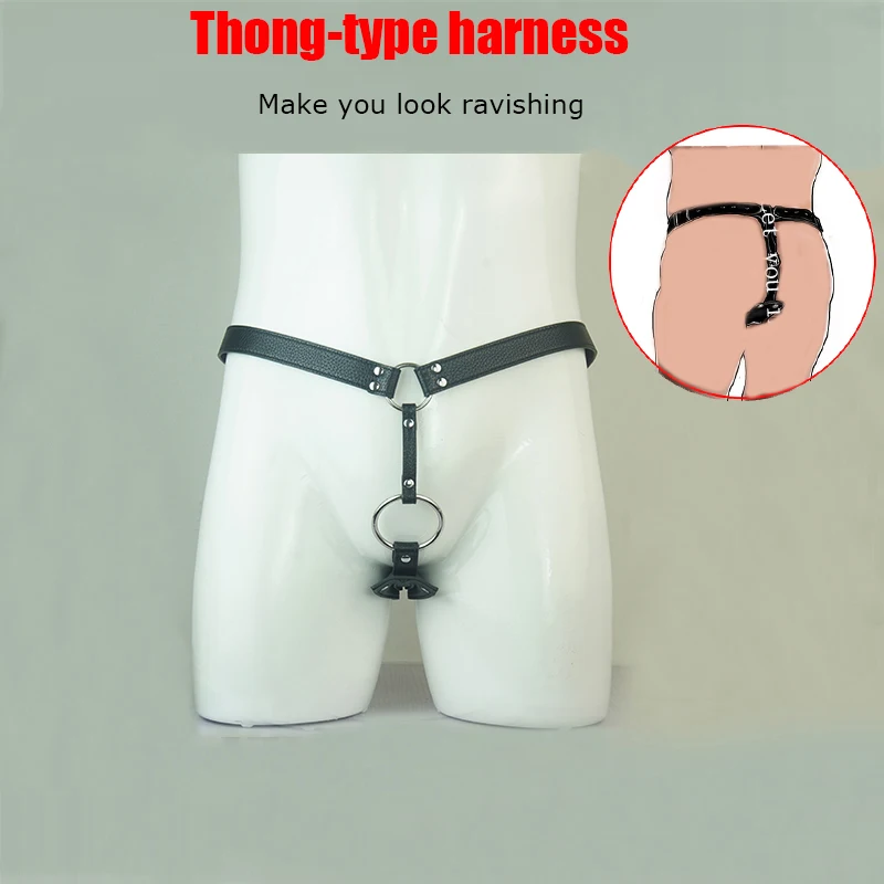 Страпон для БДСМ с двойным проникновением ремешок на анальной пробке и жгуте