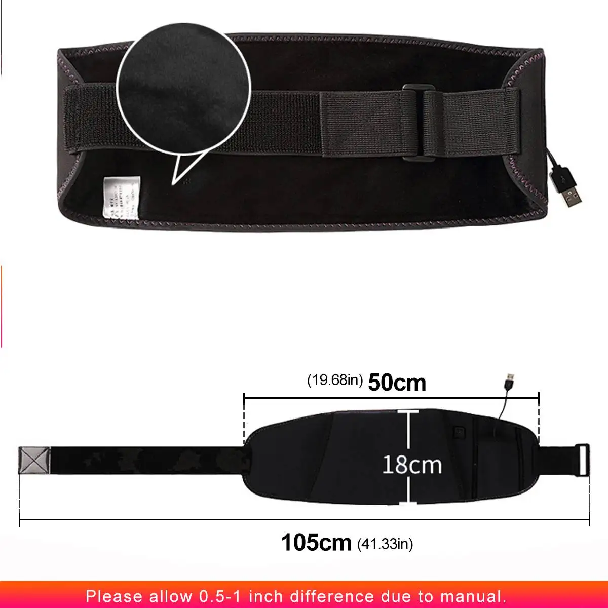 

2 IN 1 Waist and Hand Warming Adjustable Waist Hot Compress Electric Heating Therapy Back Waist Massage Band Health Care