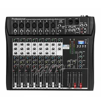 professional 8 channel mixer stage performance conference audio usb bluetooth reverb tuner
