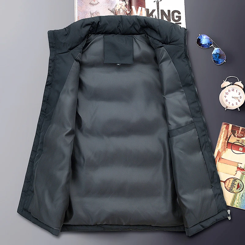 

Vest Men New Nice Autumn Winter Warm Sleeveless Jacket Army Waistcoat Men Vest Fashion Casual Coats Down Feather Thick Vest