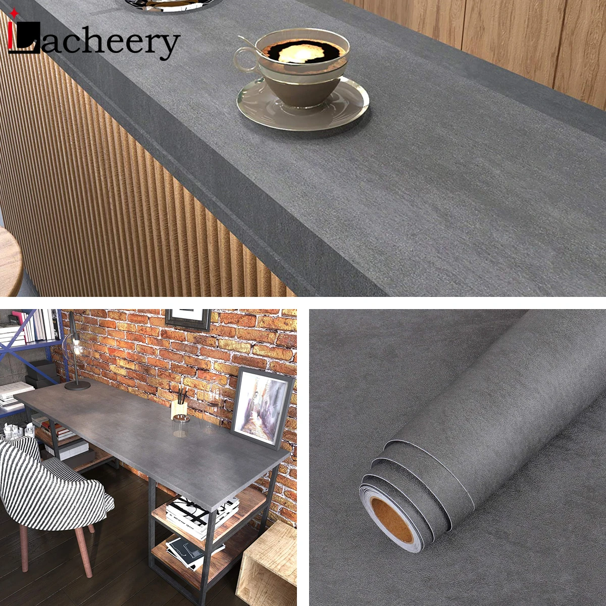 

Thick Concrete Wallpaper Peel and Stick Cement Decorative Film for Countertops Self Adhesive Waterproof Wall Backdrop Home Decal