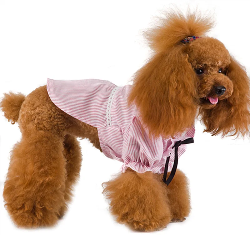 Полосатая рубашка для маленьких собак сезон лето осень одежда мягкое пальто