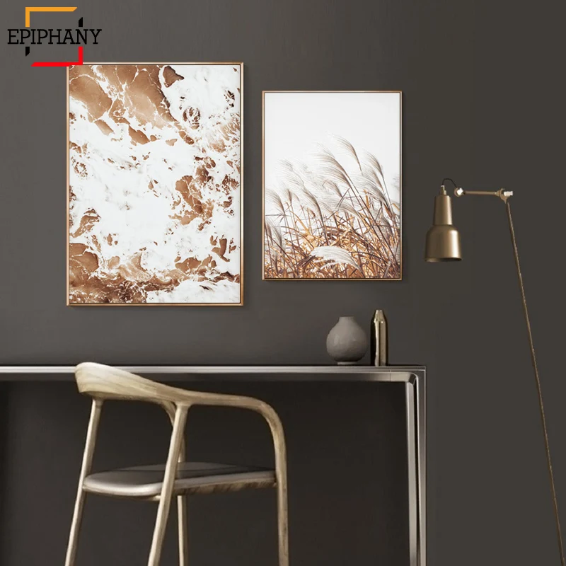 Картина на холсте растительная современный минималистичный постер