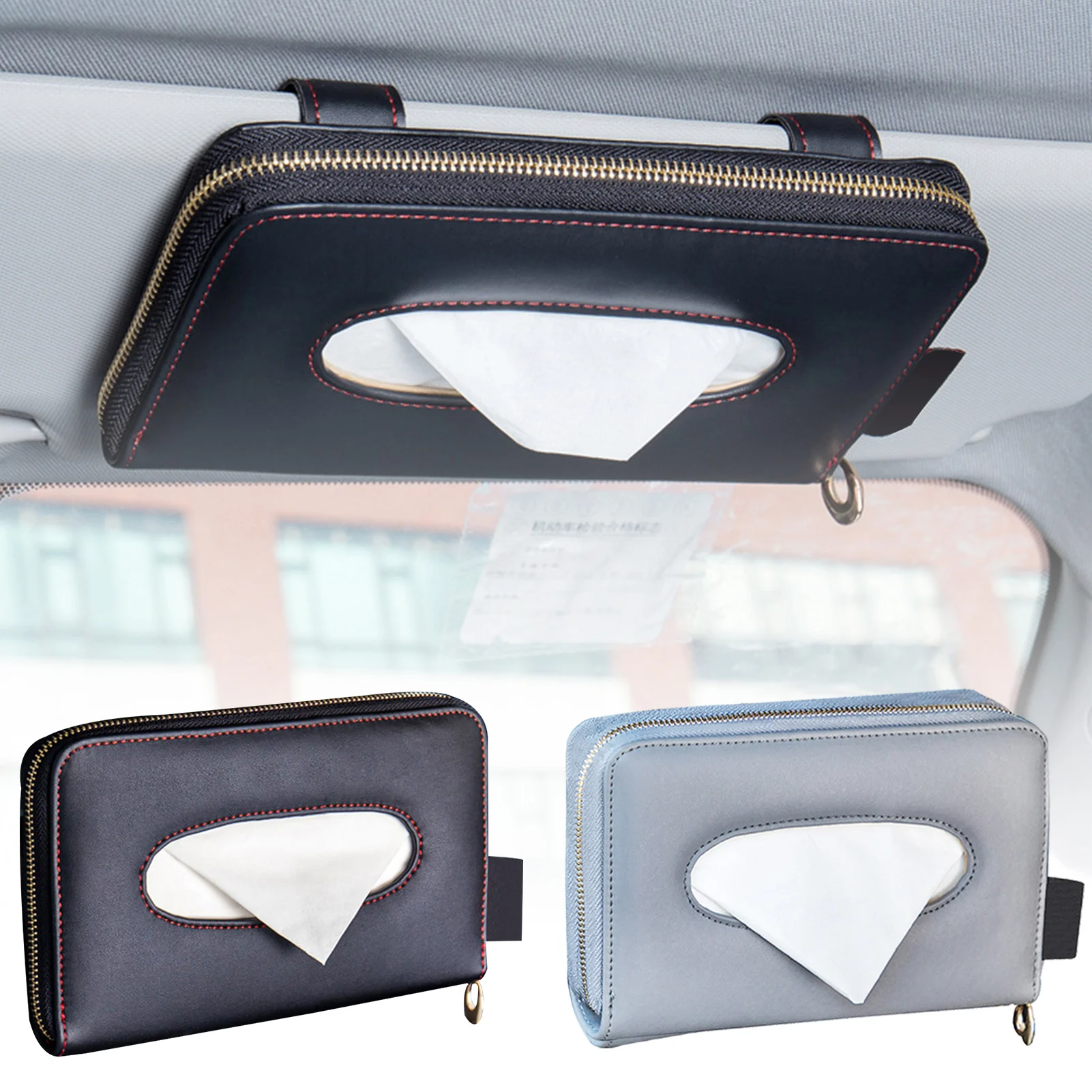 

Car Tissue Box Creative Car Hanging Type Sun Visor Seat Back Multi-function Paper Tray Holder Tissue Pump