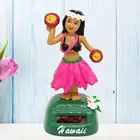 Украшение на солнечной батарее для гавайской девочки, декомпрессионная декоративная панель на солнечной батарее для танцев и качающихся девушек, аксессуары