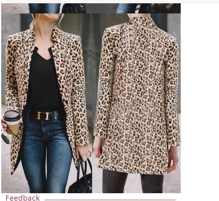 

Female coat for Women Coat Winter Warm Fashion Leopard Printing Women's Coats Jacket casaco