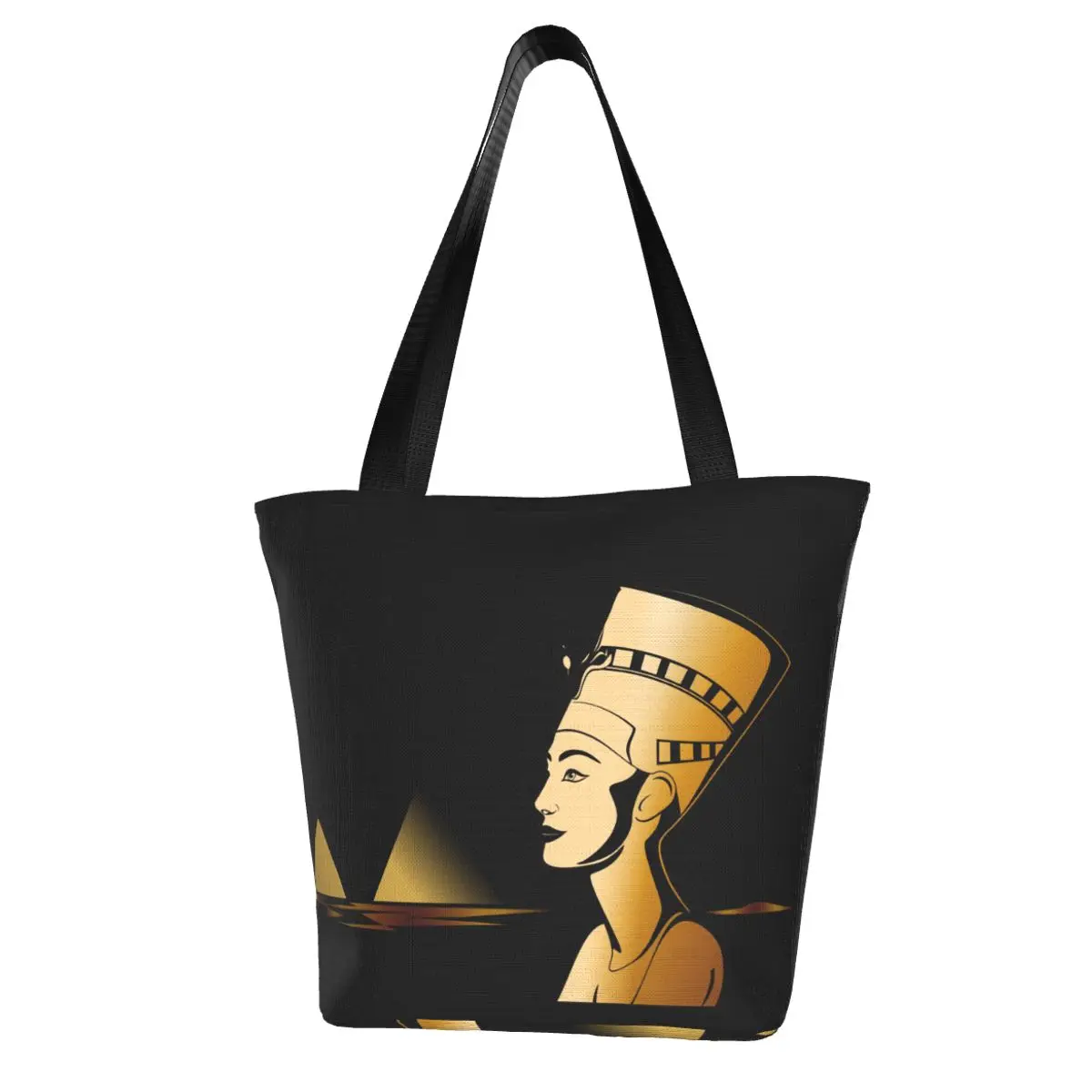 Ancient Egyptian Gods And Hieroglyphs Shopping Bag Aesthetic Cloth Outdoor Handbag Female Fashion Bags