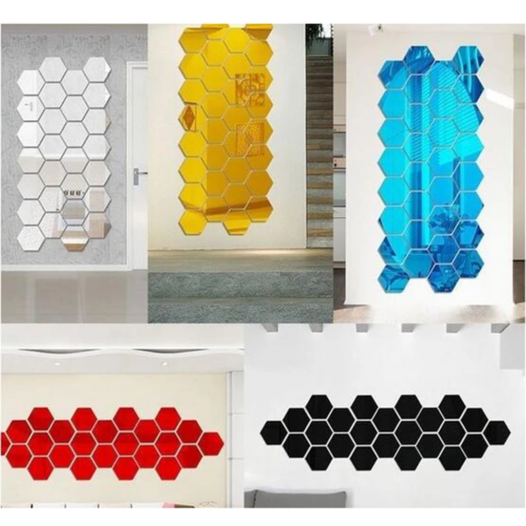 12 шт. зеркальные настенные наклейки художественная наклейка Съемная полностью