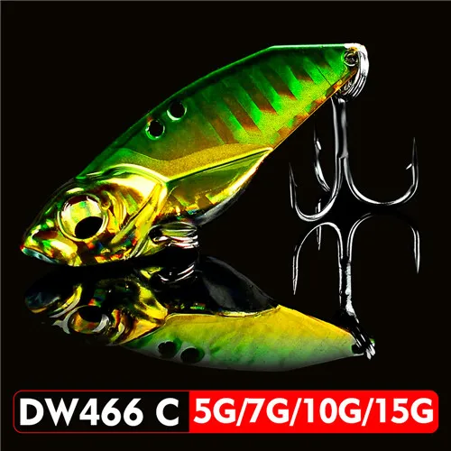 1 шт., металлическая Приманка VIB Blade, 5 г, 7 г, 10 г, 15 г, 3D глаза, карандаш, ложка, Спиннер, балансир, жесткая приманка для рыбалки, рыболовные снасти с крюком - Цвет: colorC