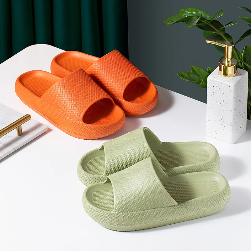 

Trend Thick Sole Home Women Slippers 4.5cm Heel Ladies Platform Flat Shoes Non-slip EVA Living Room Indoor Slides Women Slippers