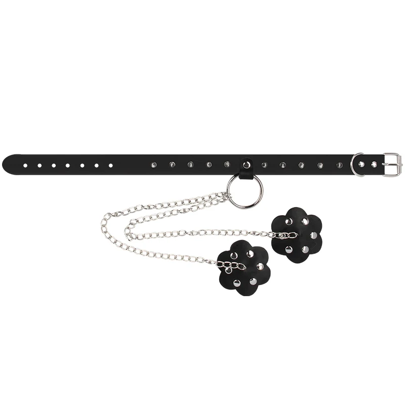 Genuine Leather Nipple Sticker Collar BDSM with Chain Rivet Sex Toys for Women Bondage Set Tools Female Men Erotic Games |