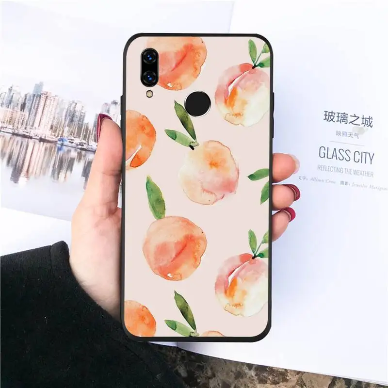 

Pink peach fruit food Phone Case For Huawei honor Mate P 10 20 30 40 Pro 10i 9 10 20 8 x Lite Luxury brand shell funda coque