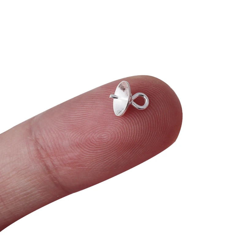 

Louleur 10PCS/lot 925 Sterling Silver Pearl Bead Flower End Cap Pendant Conenctor Beads Cap Trays DIY Jewelry Make Women Earring