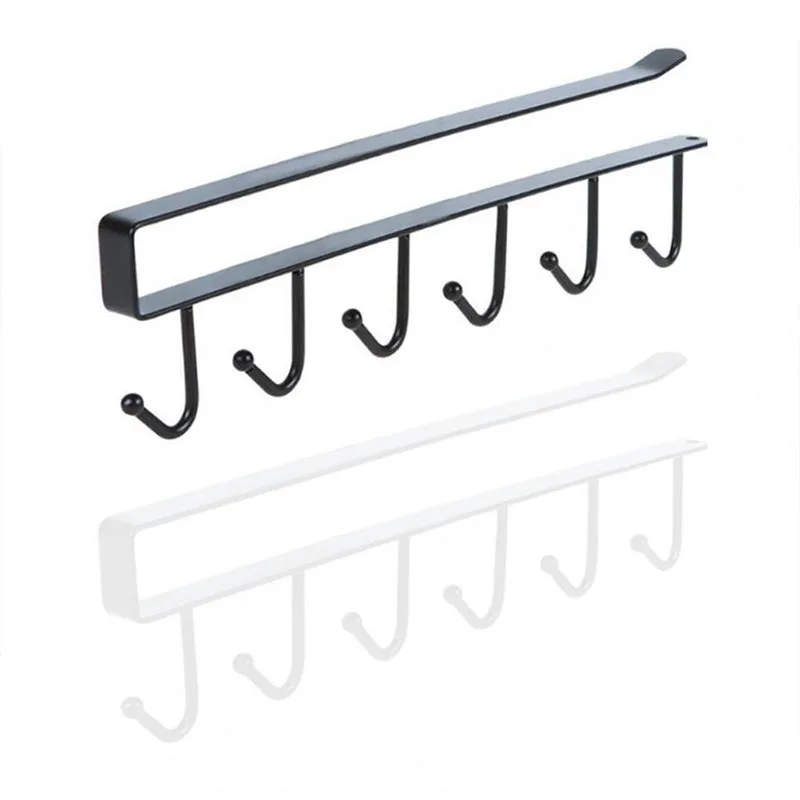 6 стеллаж для хранения с крючком кухонный шкаф полка подвесной крючок-органайзер