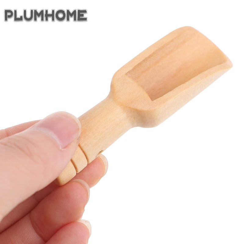 10 шт мини деревянная ложка с круглой ручкой из нержавеющей стали Чай соли Лопата