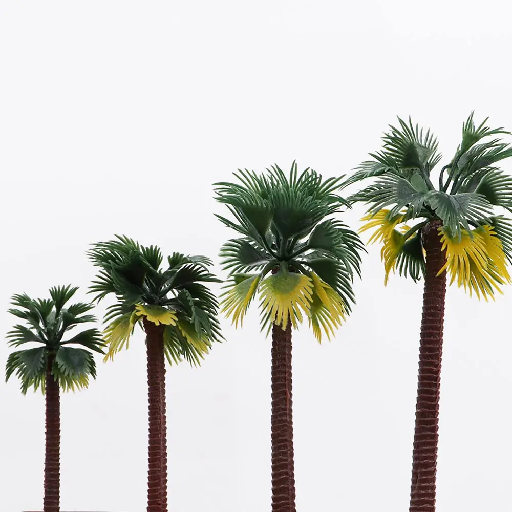 

High Quality Artificial Plastic Tree Layout Rainforest Plastic Palm Tree Diorama Scenery Model Artificial Palm Tree Leaves