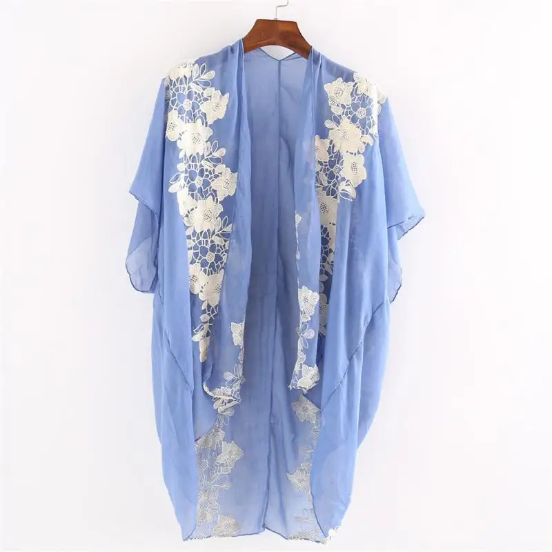 

Summer bikini style women's clothing fashion cashew flower pattern embroidery decoration beach bikini jacket blouse