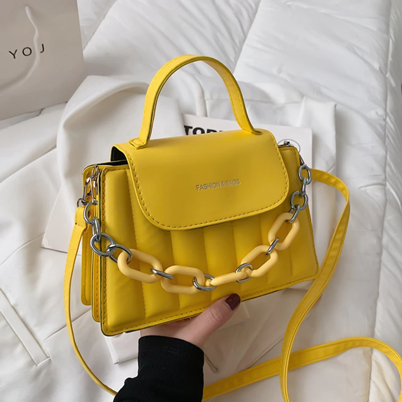 

Chain PU Leather Shoulder Bag For Women Purse Crossbody Messenger Bag Portable Shopping Street Travel Shoulder Clutch Dropship