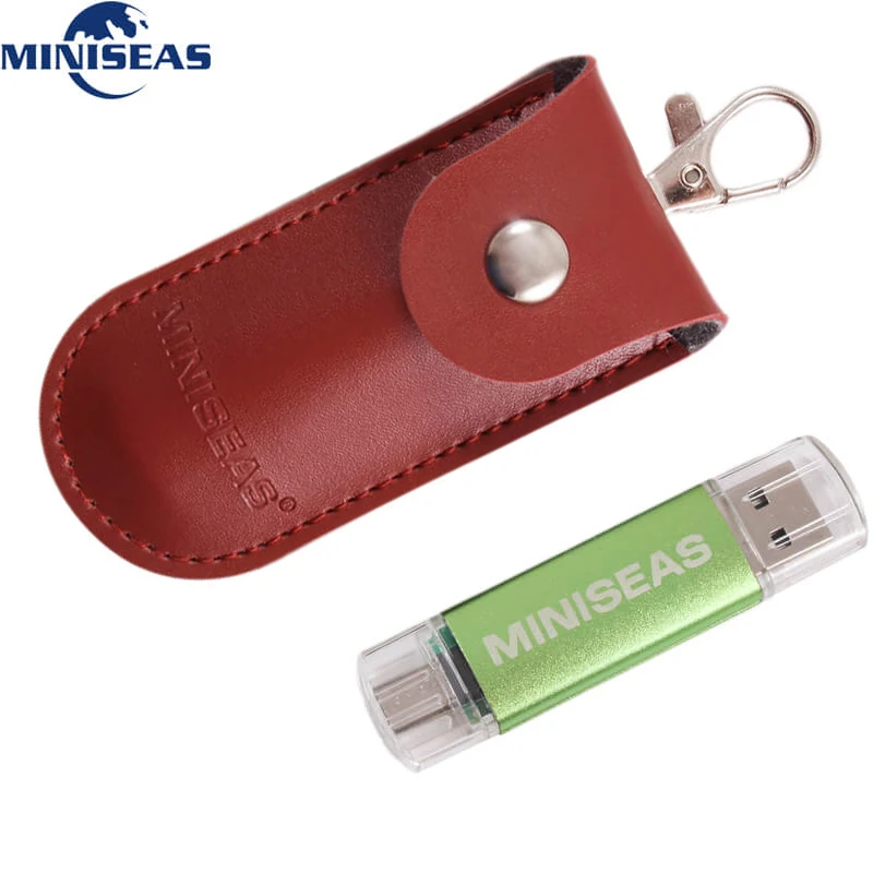 red and green MIniseas 2 цвета портативный otg usb флэш-накопитель 8 Гб 16 Гб внешний накопитель для системы Android устройство memory stick pen drive U stick - Цвет: red and green