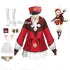 Костюм для косплея Game Genshin Impact Klee Loli, костюм для вечеринки, униформа для женщин на Хэллоуин, карнавальные костюмы с париком