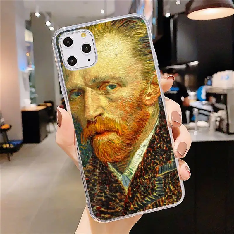 

paintings Starry Night Van Gogh Phone Case Transparent soft For iphone 5 5s 5c se 6 6s 7 8 11 12 plus mini x xs xr pro max