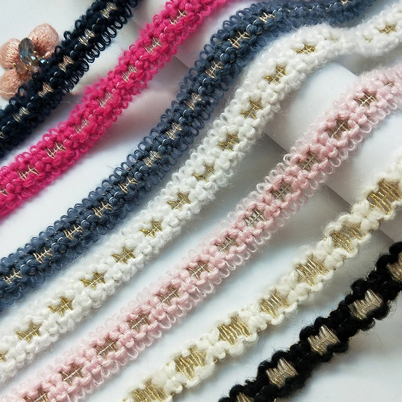 

5 ярдов золотая нить Плюшевые Вязаные ленты для Diy рукоделия головной убор банты Материал одежда сумка занавес Швейные Планки аксессуары