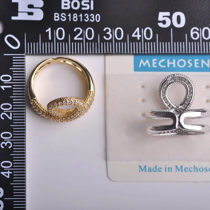 Женские двухслойные кольца MECHOSEN с цирконием Joias Ouro в виде сердца медные