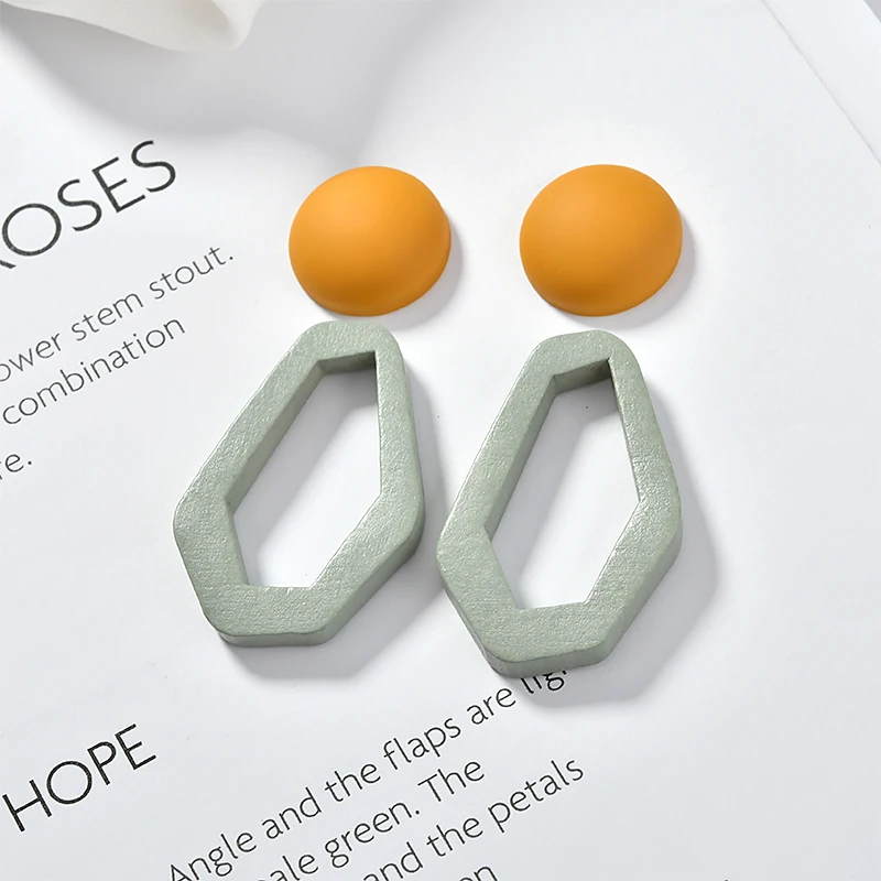 Осень и зима Античные деревянные геометрические серьги особой формы материал diy