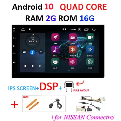 DSP ips для Nissan/hyundai/VW/TOYOTA/peugeot 307 2 din Android 10 Универсальный Автомобильный Радио ПК Мультимедийный плеер без dvd gps Авторадио - Цвет: NI 2G16G IPSDSP FULL
