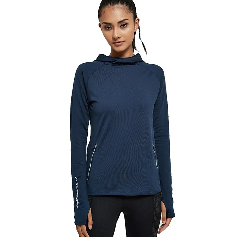 Женская спортивная куртка для фитнеса с длинным рукавом и карманами|Беговые