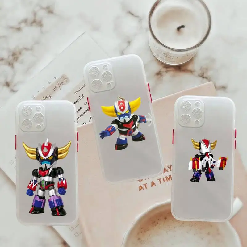 

UFO Robot Goldorak Phone Case For iPhone 12 11 Mini Pro XR XS Max 7 8 Plus X Matte transparent White Cover