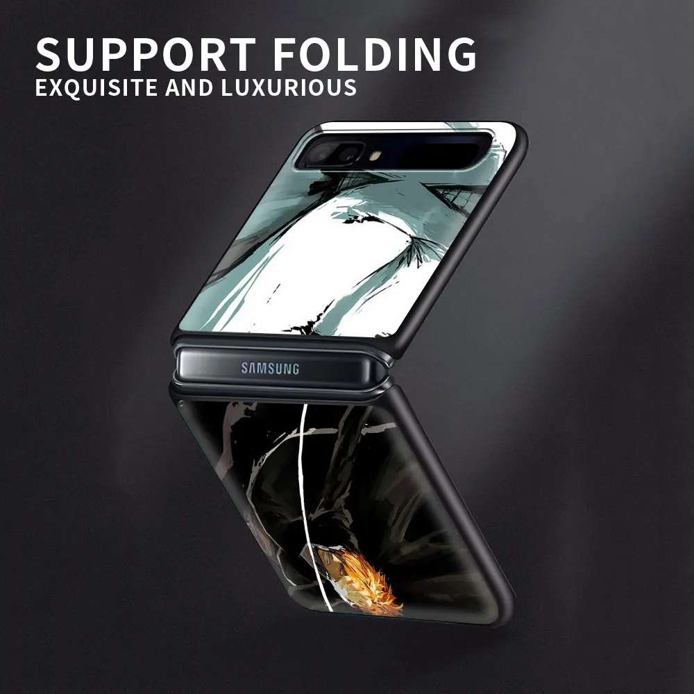 

Bleach Amine Smartphone Shell for Samsung Galaxy Z Flip Caso Soft Shell Black Fundas TPU Coque Silicone Case