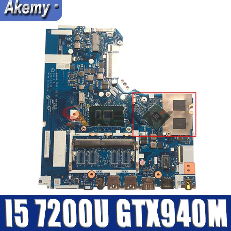 

Akemy DG421 DG521 DG721 NM-B242 для Lenovo 320-15IKB 320-15ISK ноутбук материнская плата Процессор I5 7200U GPU GTX940M DDR4 100% тест