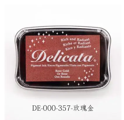Rose Gold Tsukineko Delicata блестящие пигментные чернила богатые и сияющие Чернила Pad Япония - Цвет: Rose Gold