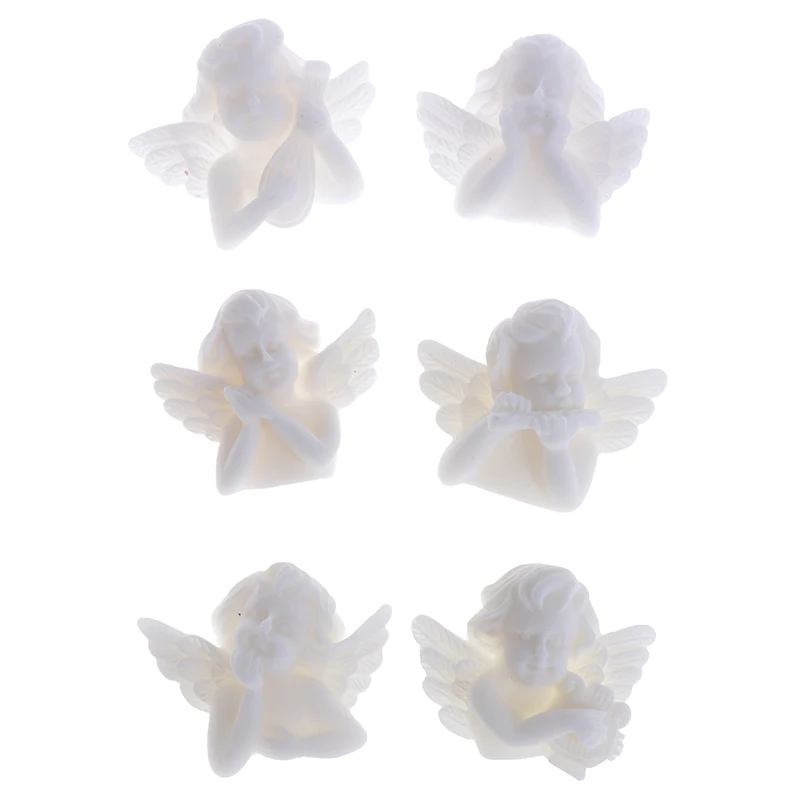 

Mini Angels Resin Sculpture Gutta Material Resin Accessories For Dollhouse Decal 26*32mm