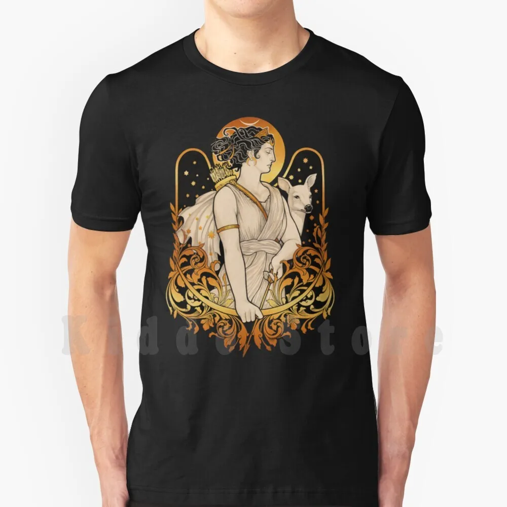 Artemis T Shirt Print For Men Cotton New Cool Tee Diana Artemisa Greek Goddess Pagan Neopagan Neoclassic Golden