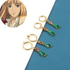 Висячие серьги Howl's с подвижным замком, Висячие зеленые серьги в форме капли для женщин, ювелирные изделия, характерные аксессуары, подарок