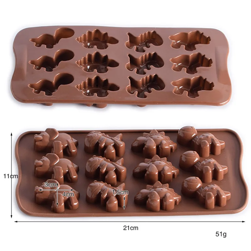 

DIY Silicone Chocolate Mold Dinosaur Mold Animal Cake Biscuit Mold Baking Flip Sugar Candy Silicone DIY