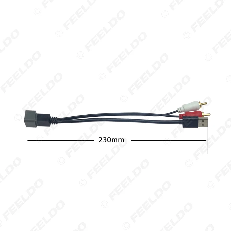 FEELDO 5Pcs Car 2-RCA Male USB A Plug RCA Adapter Audio Converter AUX Cable For Nissan Cube Juke Versa AV #FD6217 | Автомобили и