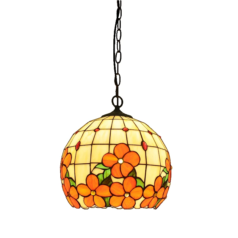 12-inch primary color glass chandeliers rich flowers ball shell Tiffanylamp restaurant lighting Restaurant chandelier with | Лампы и